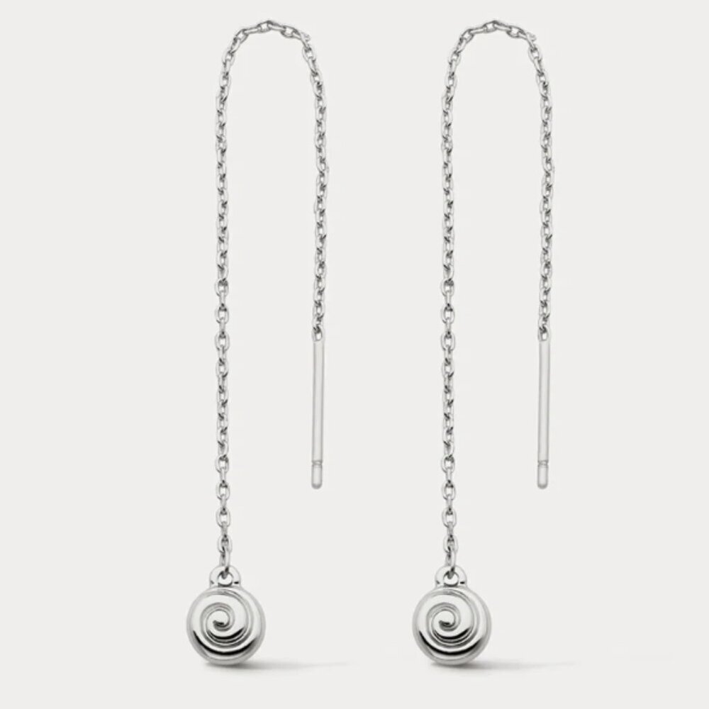 LUV AJ Sea Shell Coil Threader Earring - Silver - NWT - Picture 1 of 3
